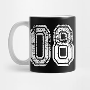 Number 08 Grungy in white Mug